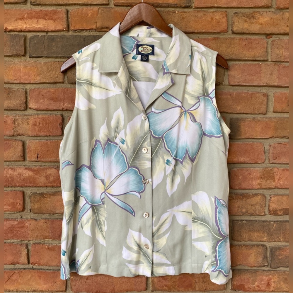 Vintage Tommy Bahama Silk Floral Top Sz M